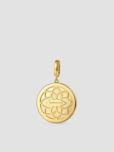 Gabriel & Co Women's Contemporary 14K Yellow Gold & 0.65 TCW Diamond Initial Medallion Pendant | Thumbnail 3