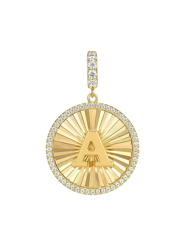 Gabriel & Co Women's Contemporary 14K Yellow Gold & 0.65 TCW Diamond Initial Medallion Pendant