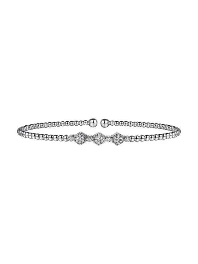 Gabriel & Co Women's Bujukan 14K White Gold And 0.12 TCW Diamond Bangle