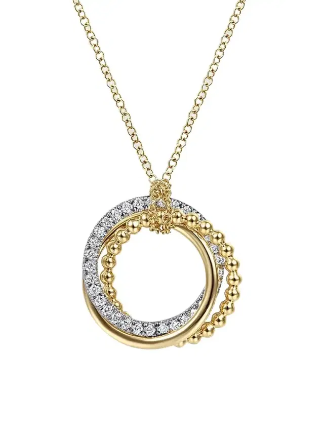 Gabriel & Co Women's Bujukan 14K White & Yellow Gold & 0.25 TCW Diamond Pendant Necklace