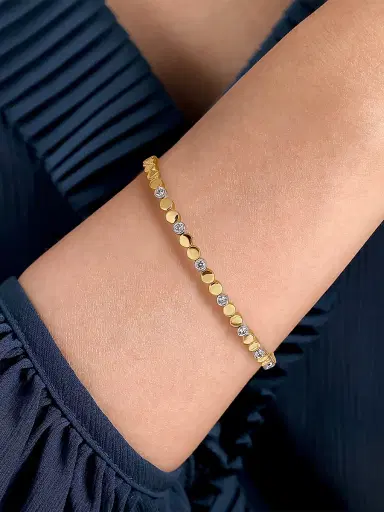 Gabriel & Co Women's Contemporary 14K Gold & 0.35 TCW Diamond Bangle | Thumbnail 2