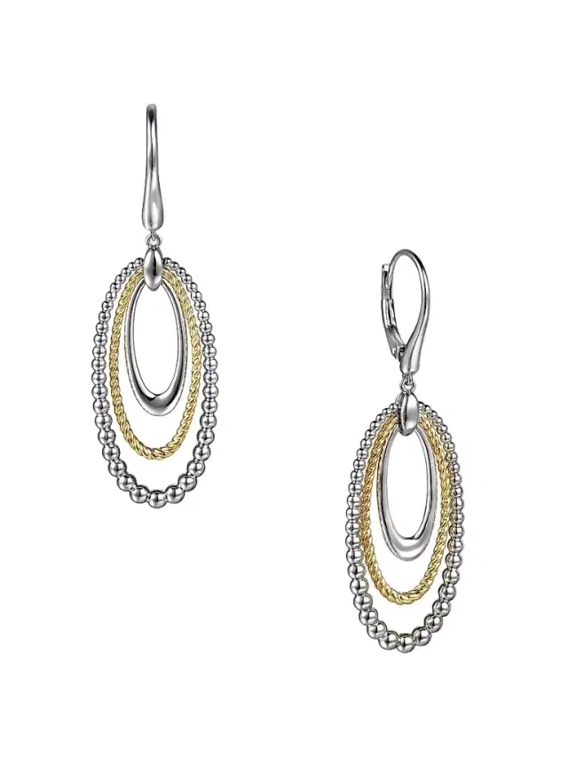 Gabriel & Co Women's Bujukan Sterling Silver & 14K Yellow Gold Drop Earrings