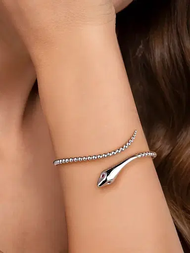 Gabriel & Co Women's Bujukan Sterling Silver & Ruby Snake Bangle | Thumbnail 2