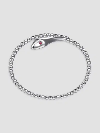 Gabriel & Co Women's Bujukan Sterling Silver & Ruby Snake Bangle | Thumbnail 4