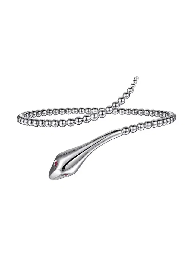 Gabriel & Co Women's Bujukan Sterling Silver & Ruby Snake Bangle
