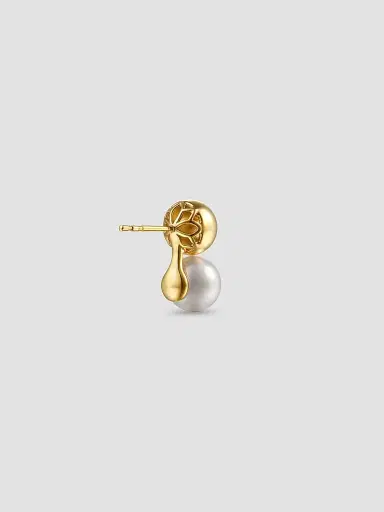 Gabriel & Co Women's Bujukan 14K Yellow Gold & Pearl Stud Earrings | Thumbnail 3 Gabriel & Co Women's Bujukan 14K Yellow Gold & Pearl Stud Earrings | Thumbnail 3