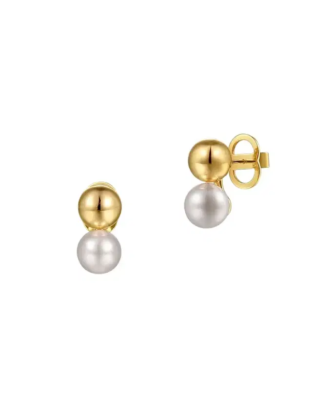 Gabriel & Co Women's Bujukan 14K Yellow Gold & Pearl Stud Earrings