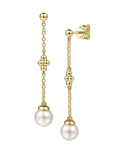 Gabriel & Co Women's Bujukan 14K Yellow Gold & Cultured Freshwater Pearl Drop Earrings | Thumbnail 1