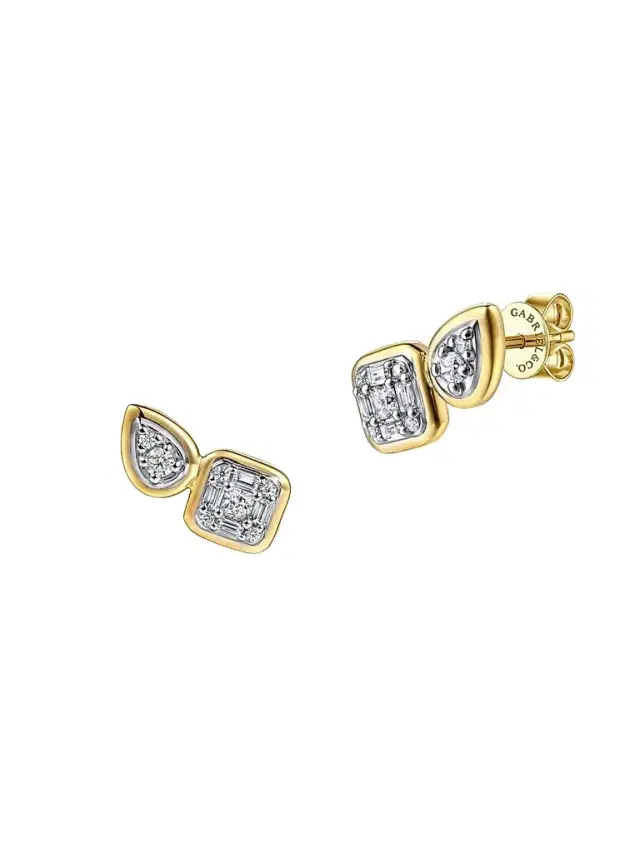 Gabriel & Co Women's Contemporary Two-Tone 14K Gold & 0.50 TCW Diamond Stud Earrings