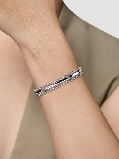 Gabriel & Co Women's Bujukan Sterling Silver & White Sapphire Triple-Row Cuff | Thumbnail 2