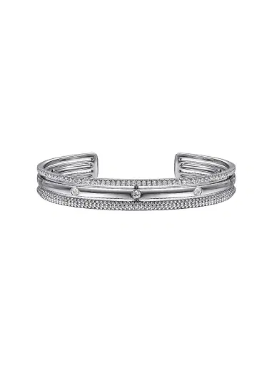Gabriel & Co Women's Bujukan Sterling Silver & White Sapphire Triple-Row Cuff | Thumbnail 1