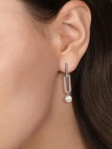 Gabriel & Co Women's Bujukan Sterling Silver & Cultured Freshwater Pearl Drop Earrings | Thumbnail 2