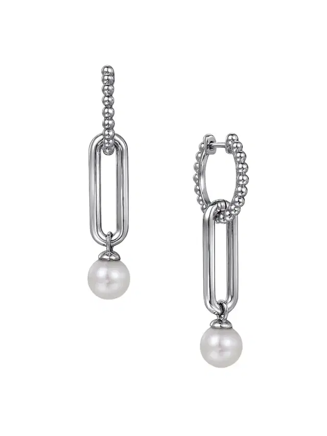 Gabriel & Co Women's Bujukan Sterling Silver & Cultured Freshwater Pearl Drop Earrings