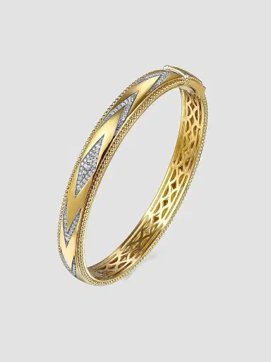Gabriel & Co Women's Bujukan 14K Yellow Gold & 0.35 TCW Diamond Bangle | Thumbnail 3 Gabriel & Co Women's Bujukan 14K Yellow Gold & 0.35 TCW Diamond Bangle | Thumbnail 3
