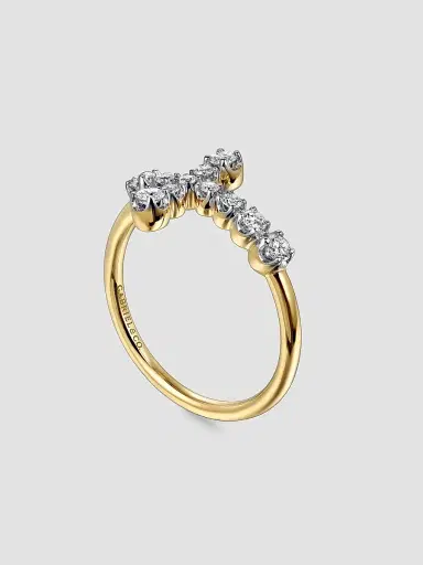 Gabriel & Co Women's Contemporary Two-Tone 14K Gold & 0.30 TCW Diamond Cross Ring | Thumbnail 3