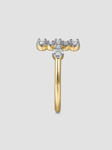 Gabriel & Co Women's Contemporary Two-Tone 14K Gold & 0.30 TCW Diamond Cross Ring | Thumbnail 4