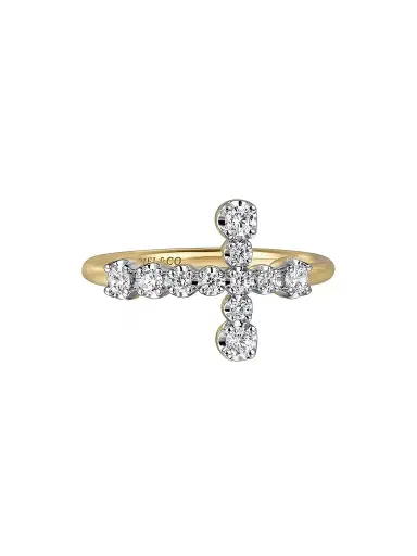 Gabriel & Co Women's Contemporary Two-Tone 14K Gold & 0.30 TCW Diamond Cross Ring | Thumbnail 1