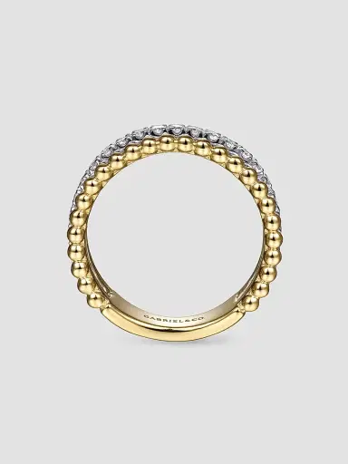 Gabriel & Co Women's Bujukan 14K White & Yellow Gold & 0.50 TCW Diamond Three-Row Ring | Thumbnail 5