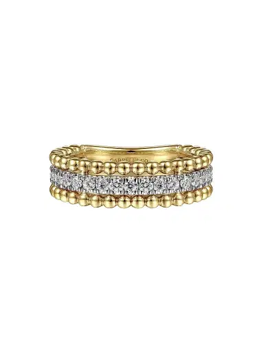 Gabriel & Co Women's Bujukan 14K White & Yellow Gold & 0.50 TCW Diamond Three-Row Ring | Thumbnail 1