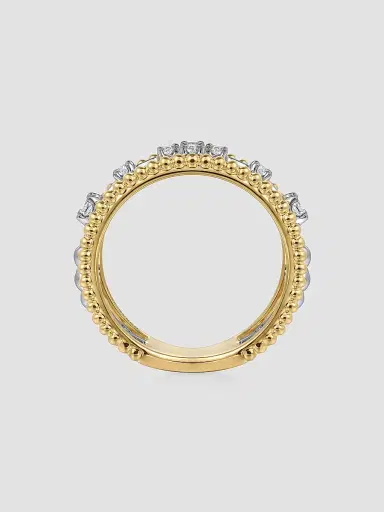 Gabriel & Co Women's Bujukan 14K White & Yellow Gold & 0.25 TCW Diamond Stacking Ring | Thumbnail 5