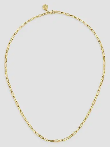 Gabriel & Co Women's Contemporary 14K Yellow Gold Paperclip Chain Necklace | Thumbnail 4