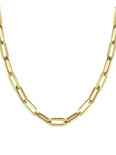 Gabriel & Co Women's Contemporary 14K Yellow Gold Paperclip Chain Necklace | Thumbnail 1