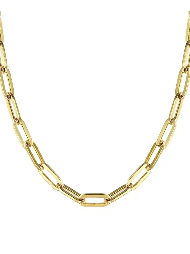 Gabriel & Co Women's Contemporary 14K Yellow Gold Paperclip Chain Necklace