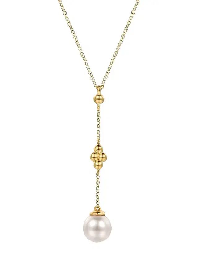 Gabriel & Co Women's Bujukan 14K Yellow Gold & Pearl Lariat Necklace