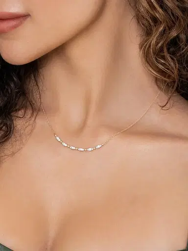 Gabriel & Co Women's Bujukan 14K Yellow Gold & 0.30 TCW Diamond Bar Necklace | Thumbnail 2