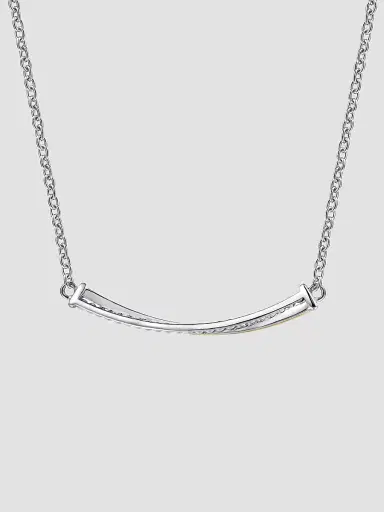 Gabriel & Co Women's Bujukan 14K Yellow Gold & Sterling Silver Criss Cross Bar Necklace | Thumbnail 3