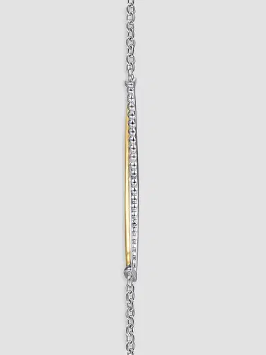 Gabriel & Co Women's Bujukan 14K Yellow Gold & Sterling Silver Criss Cross Bar Necklace | Thumbnail 5