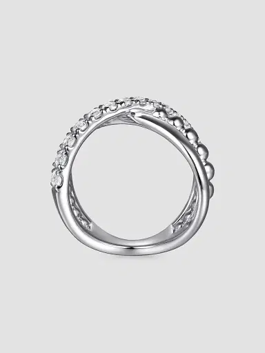 Gabriel & Co Women's Bujukan Sterling Silver & White Sapphire Crisscross Ring | Thumbnail 5