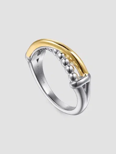 Gabriel & Co Women's Bujukan 14K Yellow Gold & Sterling Silver Crisscross Ring | Thumbnail 3