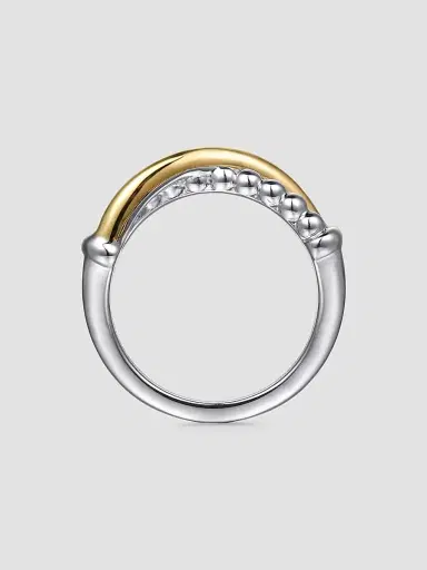 Gabriel & Co Women's Bujukan 14K Yellow Gold & Sterling Silver Crisscross Ring | Thumbnail 5