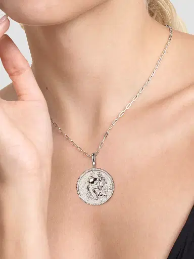 Gabriel & Co Women's Bujukan Sterling Silver & White Sapphire Taurus Medallion Pendant | Thumbnail 3 Gabriel & Co Women's Bujukan Sterling Silver & White Sapphire Taurus Medallion Pendant | Thumbnail 3