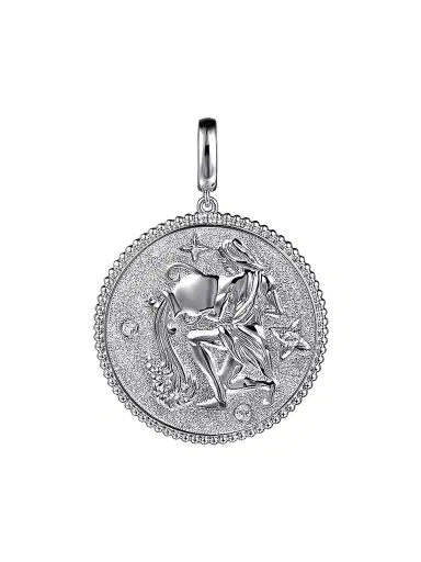 Gabriel & Co Women's Bujukan Sterling Silver & White Sapphire Taurus Medallion Pendant | Thumbnail 1 Gabriel & Co Women's Bujukan Sterling Silver & White Sapphire Taurus Medallion Pendant | Thumbnail 1