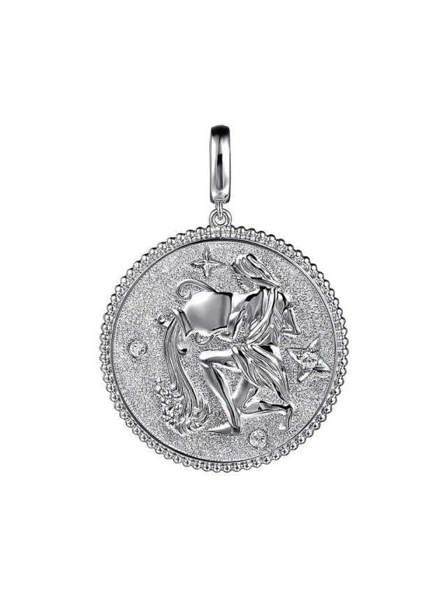 Gabriel & Co Women's Bujukan Sterling Silver & White Sapphire Taurus Medallion Pendant