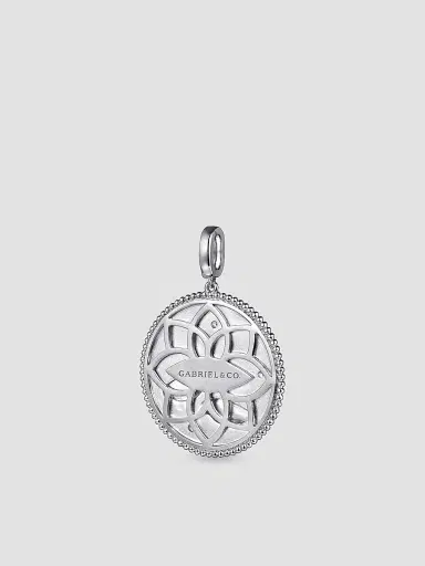 Gabriel & Co Women's Bujukan Libra Medallion Sterling Silver & White Sapphire Pendant | Thumbnail 3