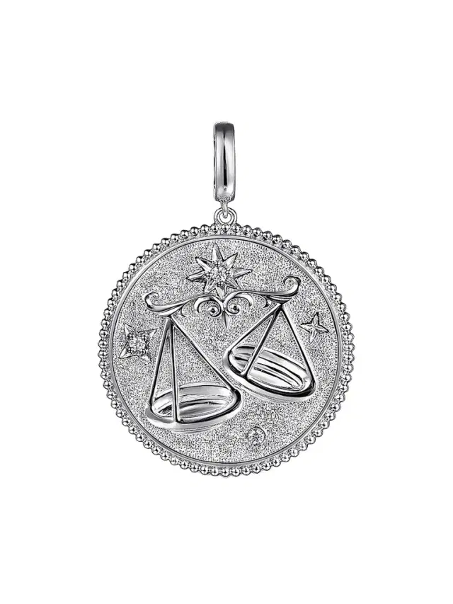 Gabriel & Co Women's Bujukan Libra Medallion Sterling Silver & White Sapphire Pendant