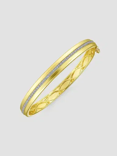 Gabriel & Co Women's Contemporary 14K Yellow Gold & 0.41 TCW Diamond Bangle Bracelet | Thumbnail 3