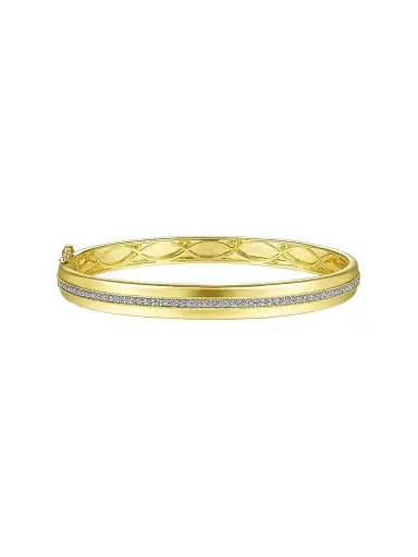Gabriel & Co Women's Contemporary 14K Yellow Gold & 0.41 TCW Diamond Bangle Bracelet | Thumbnail 1