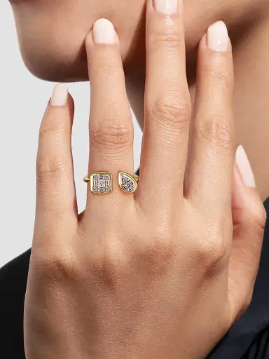 Gabriel & Co Women's Contemporary 14K White & Yellow Gold & 0.40 TCW Diamond Open Ring | Thumbnail 2
