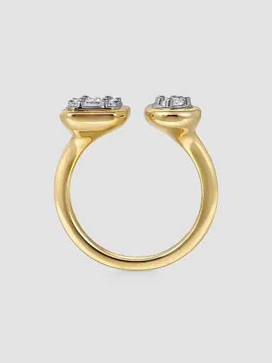 Gabriel & Co Women's Contemporary 14K White & Yellow Gold & 0.40 TCW Diamond Open Ring | Thumbnail 5