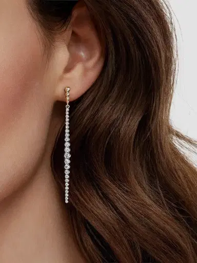 Gabriel & Co Women's Bujukan Two-Tone 14K Gold & 0.75 TCW Diamond Drop Earrings | Thumbnail 2