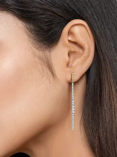Gabriel & Co Women's Bujukan Two-Tone 14K Gold & 0.75 TCW Diamond Drop Earrings | Thumbnail 3