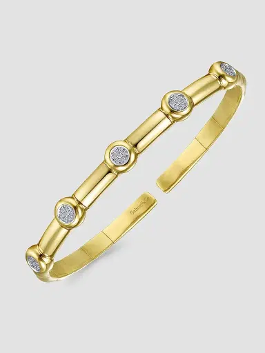 Gabriel & Co Women's Contemporary 14K Yellow Gold & 0.17 TCW Diamond Bangle Bracelet | Thumbnail 3