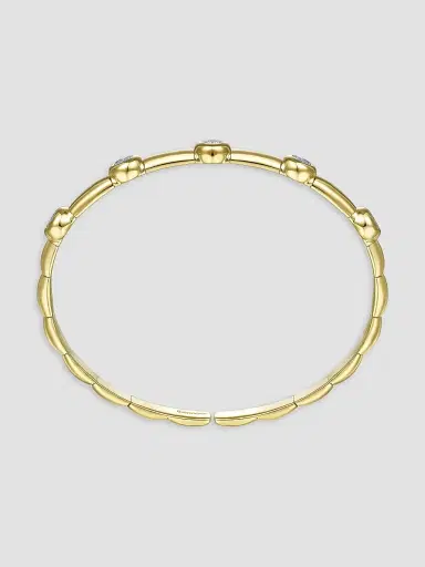 Gabriel & Co Women's Contemporary 14K Yellow Gold & 0.17 TCW Diamond Bangle Bracelet | Thumbnail 4
