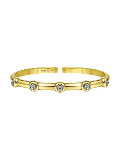 Gabriel & Co Women's Contemporary 14K Yellow Gold & 0.17 TCW Diamond Bangle Bracelet | Thumbnail 1