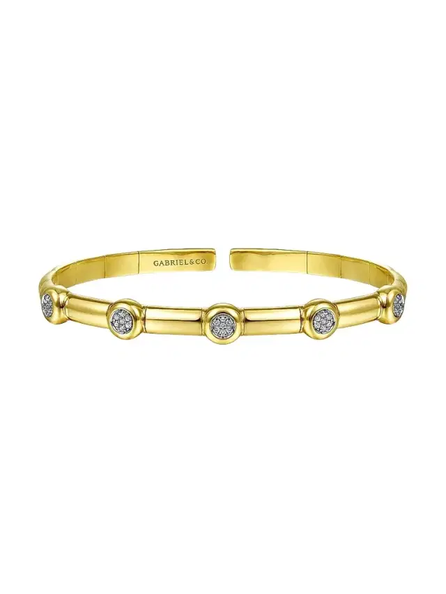 Gabriel & Co Women's Contemporary 14K Yellow Gold & 0.17 TCW Diamond Bangle Bracelet