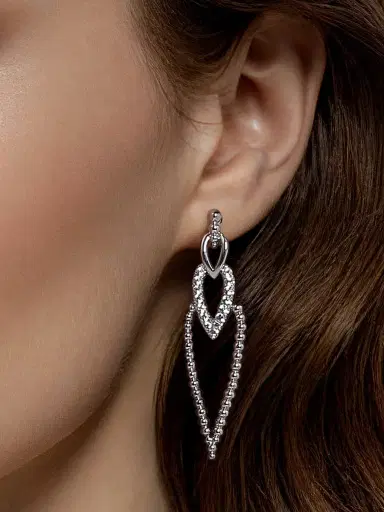 Gabriel & Co Women's Bujukan Sterling Silver & White Sapphire Drop Earrings | Thumbnail 2